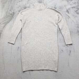 The Prairie by Rachel Ashwell Sweater Dress Womens S Gray Wool Blend Mock Neck